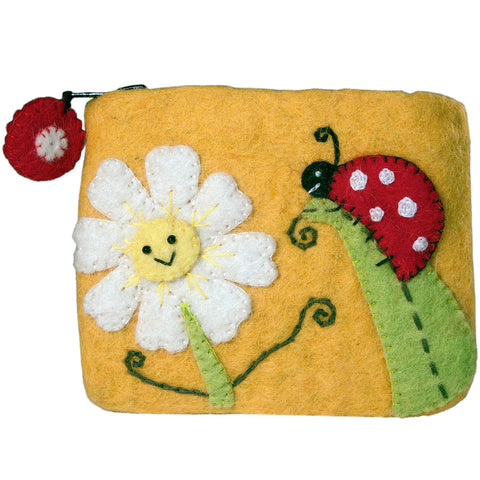 Felt Coin Purse - Daisy Ladybug - Wild Woolies (P)