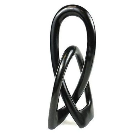 Natural Soapstone 10-inch Lover's Knot in Black - Smolart