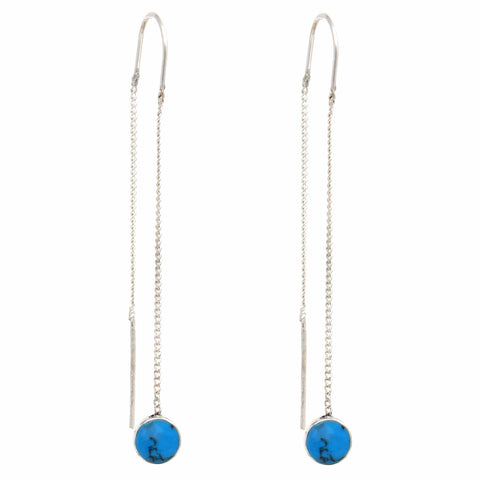 Threaded Chain Earring with Turquoise