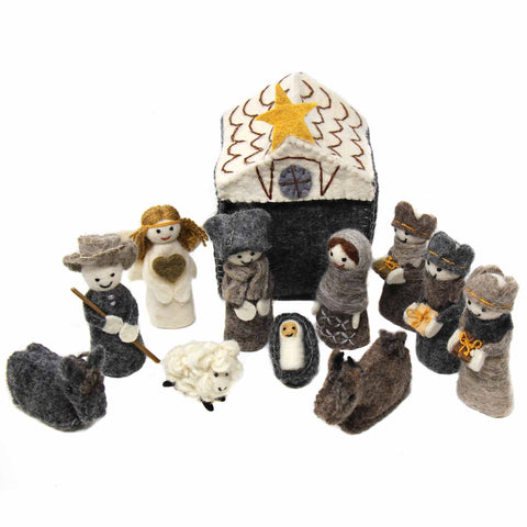 Felted Nativity 12-Piece Set