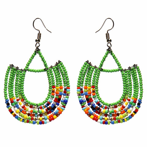 Maasai Bead Basket Dangle Earrings