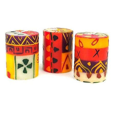 Set of Three Boxed Hand-Painted Candles - Indaeuko Design - Nobunto