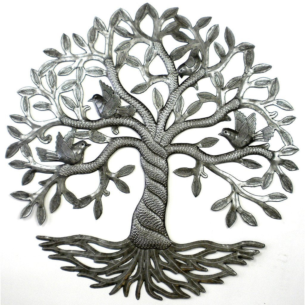 Twisted Tree of Life Metal Wall Art Croix des Bouquets The Village  Artisan