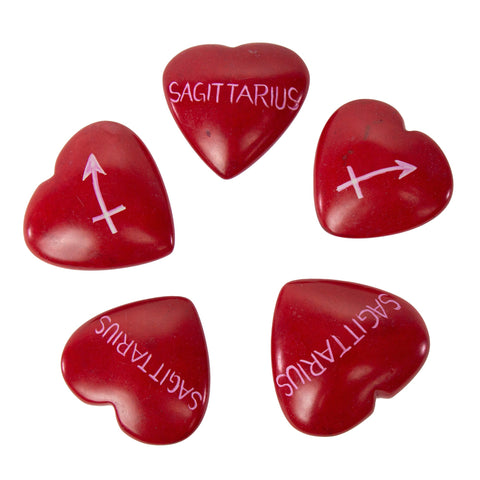 Zodiac Soapstone Hearts, Pack of 5: SAGITTARIUS