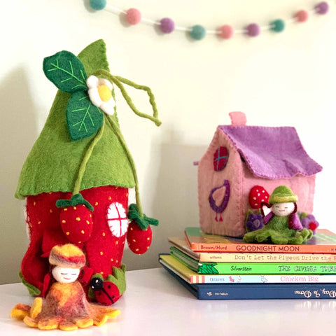 Felted Strawberry Fairy House - Global Groove