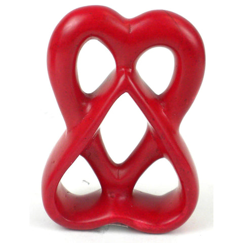 Double Heart 4 inch Red