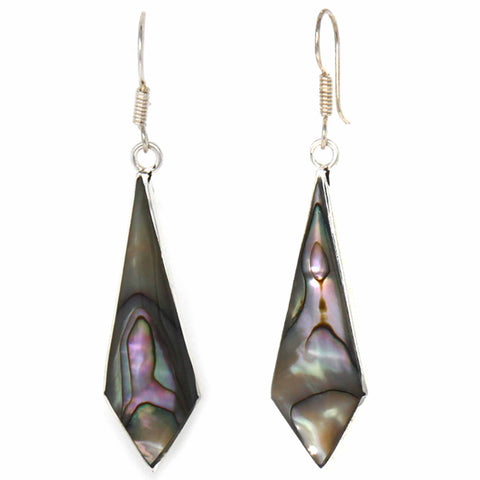 Abalone Diamond-Shaped Dangle Earrings