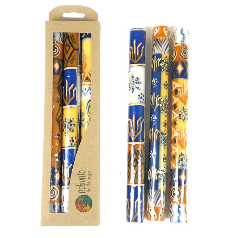 Tall Hand Painted Candles - Three in Box - Durra Design - Nobunto