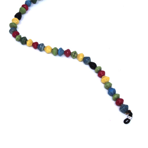 Face Mask/Eyeglass Paper Bead Chain, Colorful Round Beads