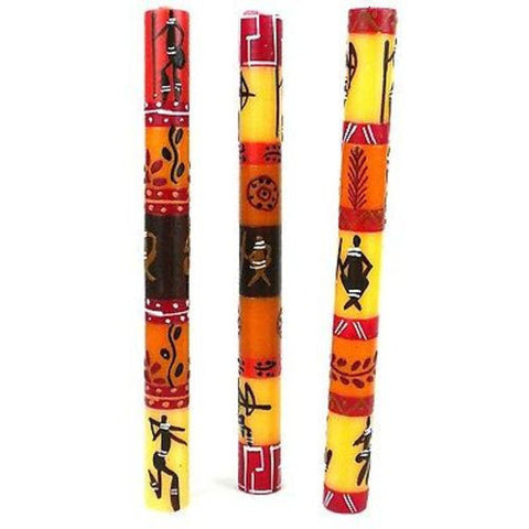 Set of Three Boxed Tall Hand-Painted Candles - Damisi Design - Nobunto
