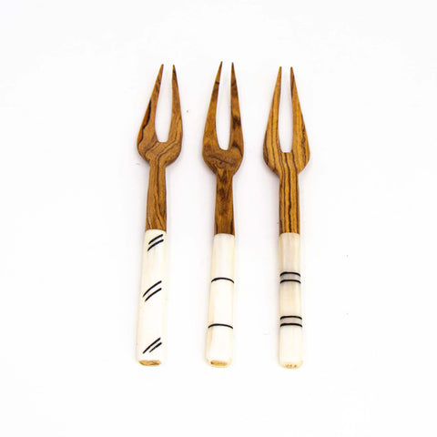 Simple Batik Olive Wood Fork Set of 3