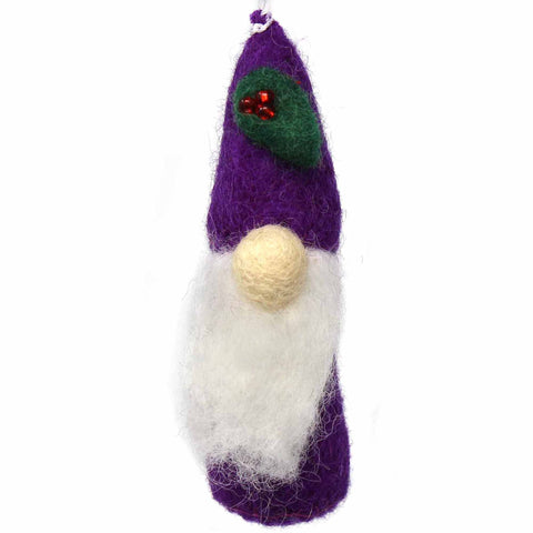 Christmas Ornament: Gnome, Purple - Global Groove (H)